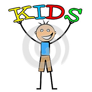 Kids Word Indicates Son Youth And Child
