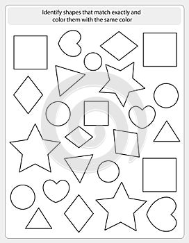 Kids worksheet match and color