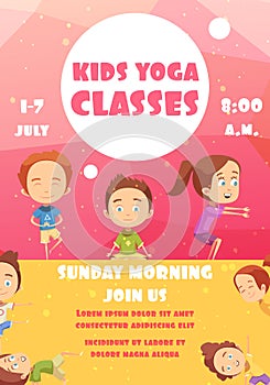 Kids Yoga Classes Advertising Poster