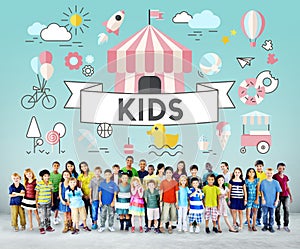 Kids Young Children People Graphic Concept