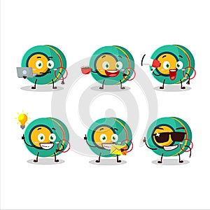 Kids yoyo cartoon character with various types of business emoticons