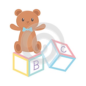 Kids zone, alphabet blocks teddy bear toys cartoon