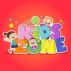 Kids zone banner design. Children playground area photo