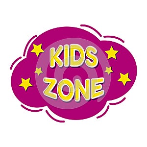 Kids zone vector logo isolated on white background