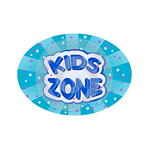 Kids zone vector logo isolated on white background