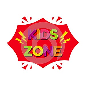 Kids zone vector logo isolated on white background