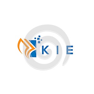 KIE credit repair accounting logo design on white background. KIE creative initials Growth graph letter logo concept. KIE business