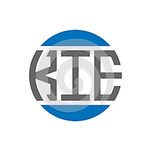 KIE letter logo design on white background. KIE creative initials circle logo concept. KIE letter design