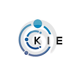 KIE letter technology logo design on white background. KIE creative initials letter IT logo concept. KIE letter design