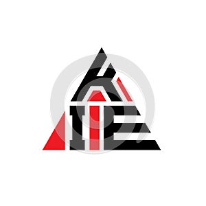 KIE triangle letter logo design with triangle shape. KIE triangle logo design monogram. KIE triangle vector logo template with red