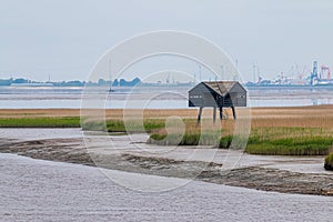 Kiekkaaste birdwatcherâ€™s hut at Nieuwe Statenzijl, Groningen, Netherlands