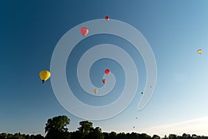 During the Kieler Woche 2019 Hot Air Balloons take off at the International Willer Balloon Sail.