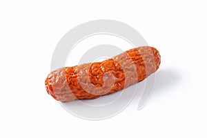 Kielbasa sausage on white background
