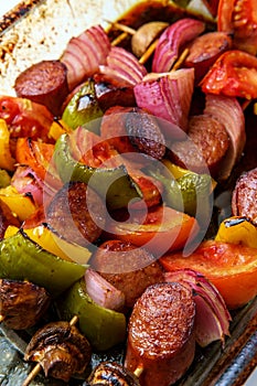 Kielbasa Shish Kebab Skewers