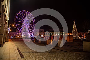 Kielce city center market ferris wheel, the feast of christmas new year photo