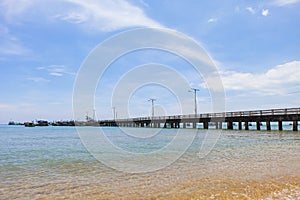 KIEN GIANG, VIETNAM, May 12th, 2018: Wharves at Nha beach on Son island, Kien Giang, Vietnam. Near Phu Quoc island.