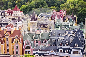 Kiev city. Old town, Vozdvizhenska and Honcharna street. photo