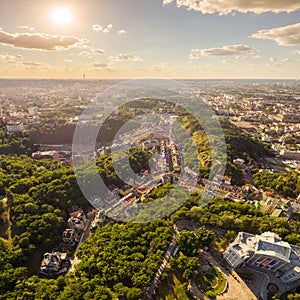 Kiev City skyline aerial view. Vozdvizhenka.Ukraine