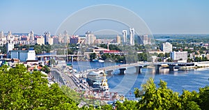 Kiev cityscape and Dnieper river photo