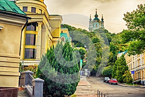 Kiev or Kiyv, Ukraine: St. Andrew Orthodox Church in the city center