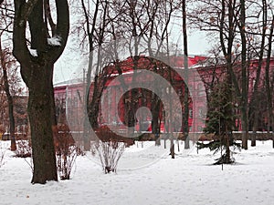 Kiev National University, red building