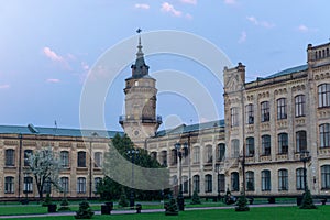 Kiev, Ukraine - 3 May, 2019: Main building of the National Technical University of Ukraine Igor Sikorsky Kyiv Polytechnic Institut