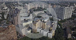 Kiev, Ukraine, Aerial view of Pechersk district 4k 4096 x 2160