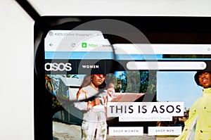 Kiev, Ukraine - april 6, 2019: ASOS website homepage. It`s a british fashion e-commerce store