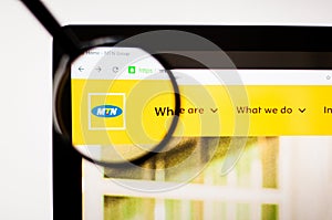 Kiev, Ukraine - april 5, 2019:MTN website homepage. MTN logo visible