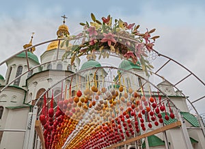KIEV, UKRAINE - APRIL17:Easter eggs at Ukrainian festival of Easter eggs