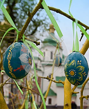 KIEV, UKRAINE - APRIL17:Easter eggs at Ukrainian festival of Easter eggs