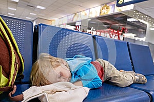 Little Child sleeping on chair