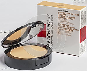 KIEV, UKRAINE - September 24, 2019: La Roche-Posay Toleriane Teint Mineral Compact-Powder Complexion Corrector SPF 25