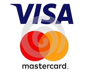 Visa and Mastercard logos