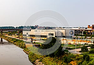 Kiewit Luminarium on the shores of Missouri River in Omaha Nebraska.