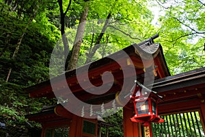 Kifune shrine of fresh verdure - Approach to Okumiya and itâ€™s gate, Kyoto, Japan