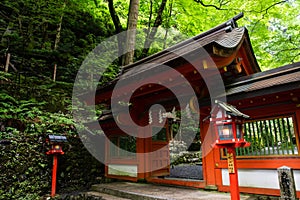 Kifune shrine of fresh verdure - Approach to Okumiya and itâ€™s gate, Kyoto, Japan