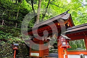 Kifune shrine of fresh verdure - Approach to Okumiya and itâ€™s gate, Kyoto, Japan