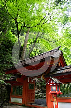 Kifune shrine of fresh verdure - Approach to Okumiya and itâ€™s gate, Kyoto, Japan