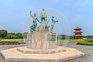 Kikuchi castle onkosousei monument