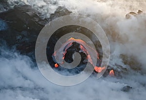 Kilauea volcano lava flow, Hawaii