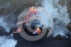 Kilauea volcano lava flow, Hawaii
