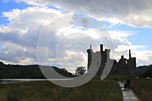 Kilchurn Castle, castle Ruin at the Loch Awe, in Highlands of Scotland