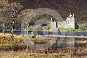 Kilchurn Castle ruins by Loch Awe, Scotland.