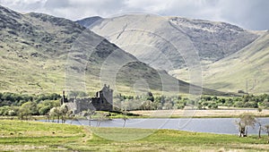 Kilchurn Castle, ruins near Loch Awe, Argyll and Bute, Scotland.