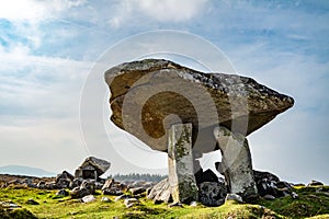 The Kilclooney Dolmen is neolithic monument dating back to 4000 to 3000 BC between Ardara and Portnoo in County Donegal