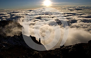 Kilimanjaro sunset from summit