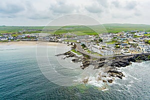 Kilkee, small coastal town, popular as a seaside resort, located in horseshoe bay and protected from the Atlantic Ocean by the