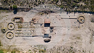 Kiln for firing clay bricks. (Aerial view