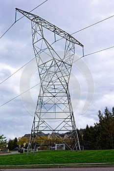 A kilo-volt pylon in Issaquah, Washington